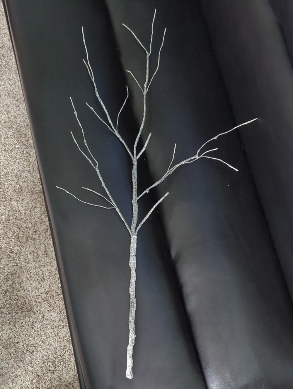 Silver Glitter Decorative Branch